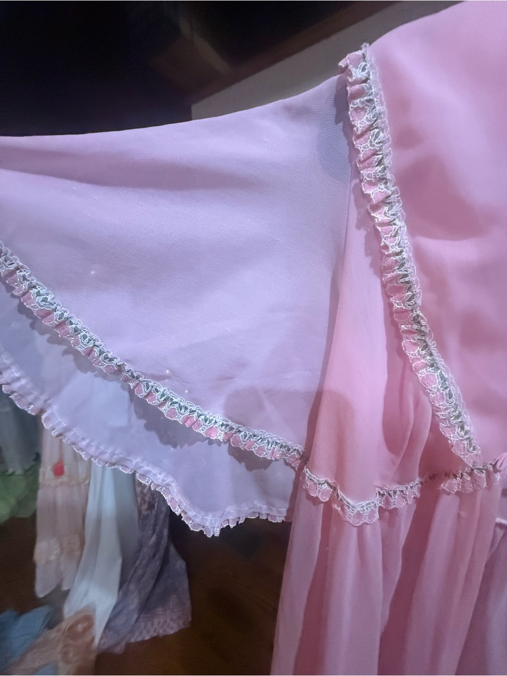 Vintage duster robe pink ties maxi - Picture 3 of 9